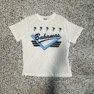 Love Bahamas Nassau T-Shirt Mens Large White Vacation Tourist Palm Tree